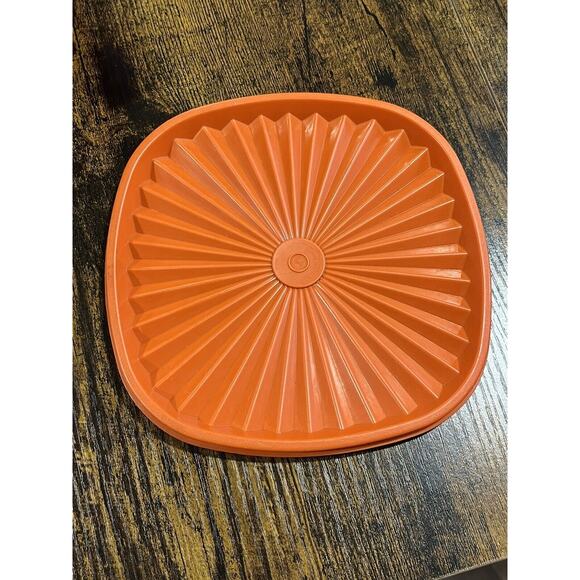 Tupperware Orange Tangerine Servalier Bowl LOT with Lids 838-16 & 840-6 - Picture 6 of 16